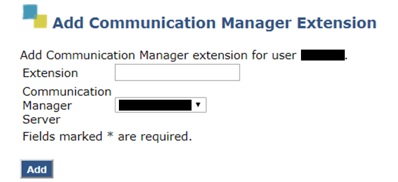Add Communication Manager Extension