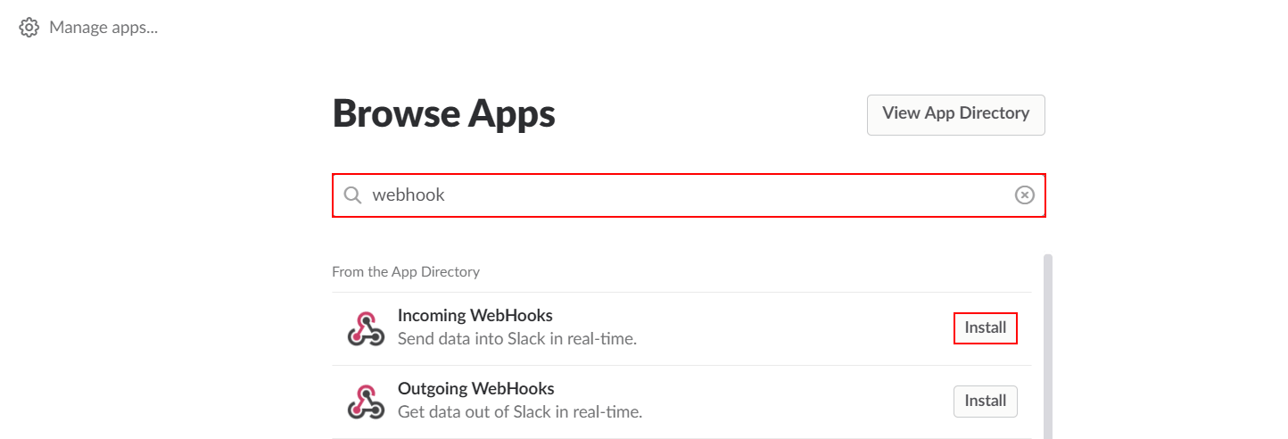Slack Incoming Webhook установка