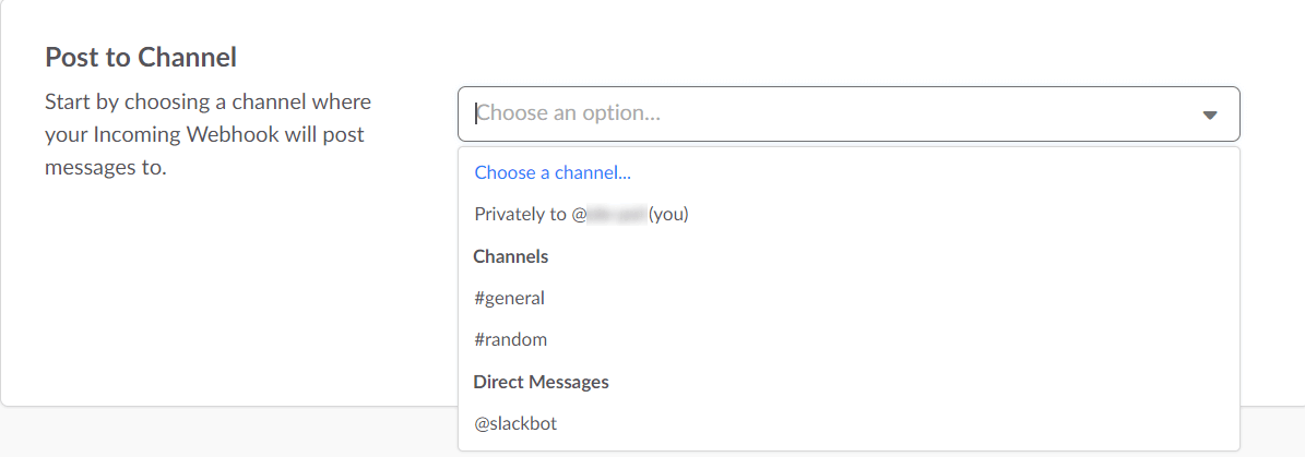 Slack Incoming Webhook Post to Channel