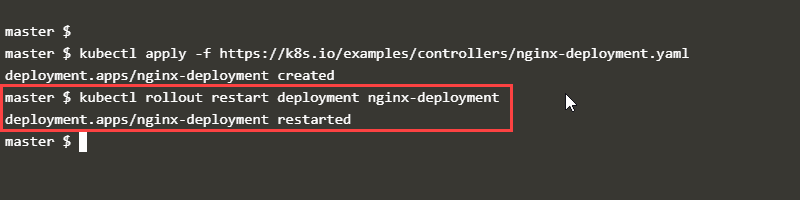 kubectl rollout restart deployment
