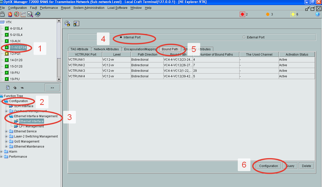 Конфигурация внутренних интерфейсов платы N1EFS4