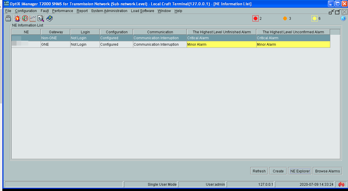 Окно программы IManager T2000LCT-Client