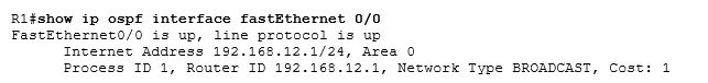 Соседство OSPF  отсутствует, но мы видим, что OSPF был включен на интерфейсе