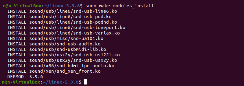 sudo make modules_install