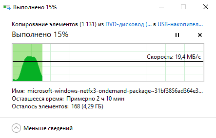 Копирование исходных файлов Windows Server 2019 на USB Flash