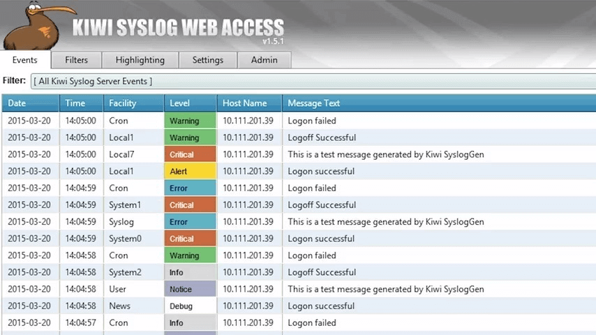 Kiwi Syslog Server 