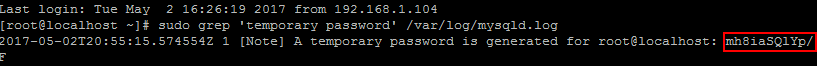  Просмотр автоматически сгенерированного пароля MySQL Linux