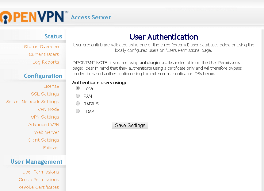  Смена изначального метода аутентификации OpenVPN AS