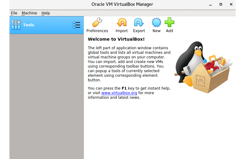  Запуск VirtualBox 6.0